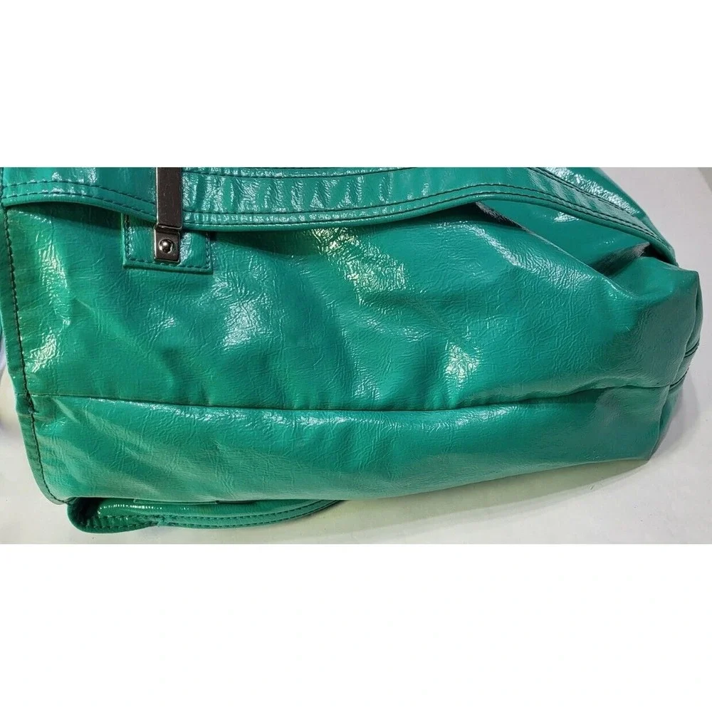 Vintage Guess Teal Shoulder Bag Silver Buckle Y2K Style Zebra Lining - Picture 6 of 16